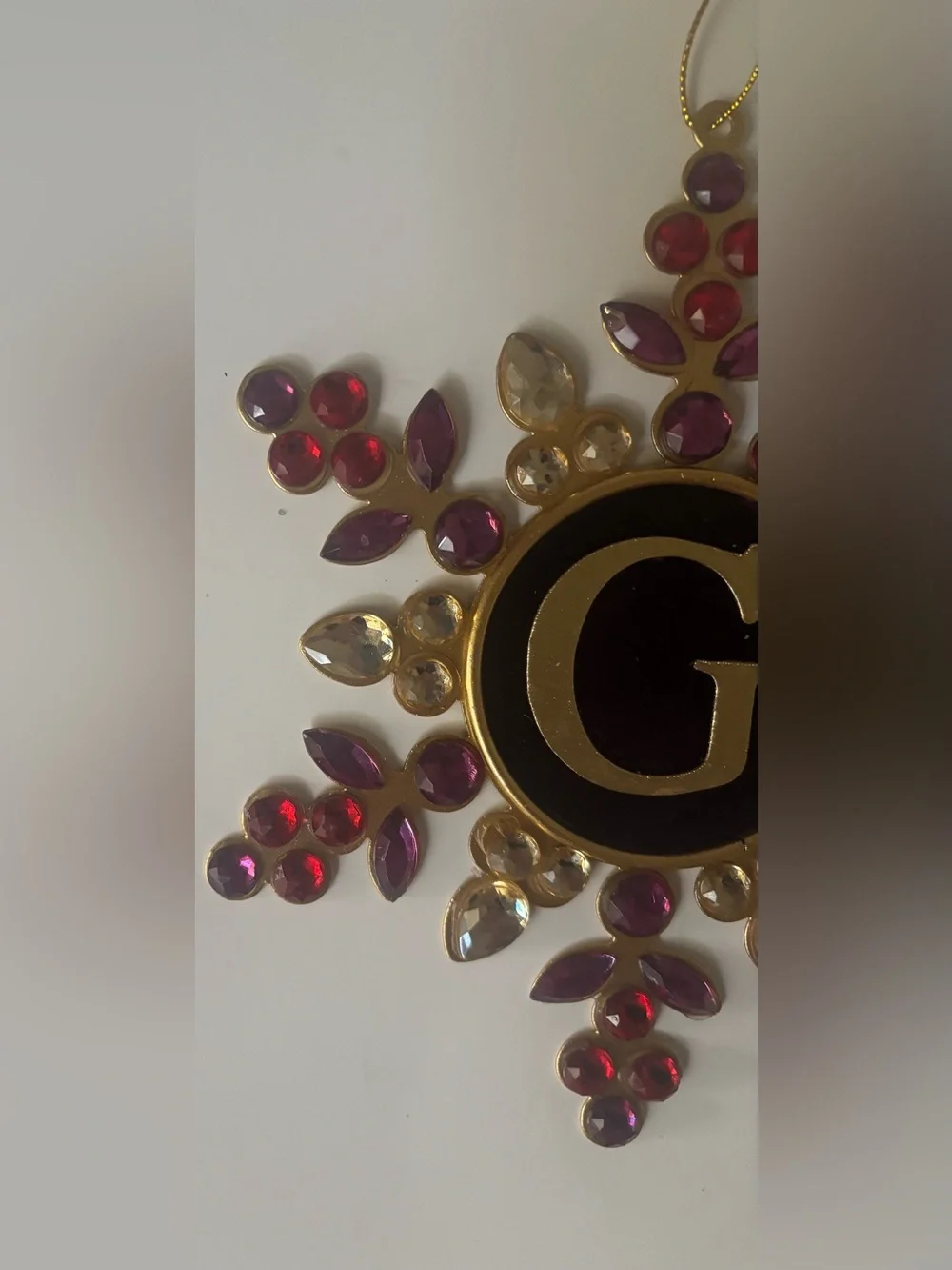 monogrammed jeweled Christmas ornament letter G NWT NEW